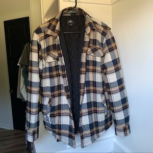 O’Neill Mens fleece long sleeve plaid jacket size Small